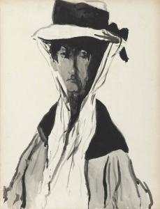 Léon Spilliaert - Dame met hoed en sjaal (ca. 1910)